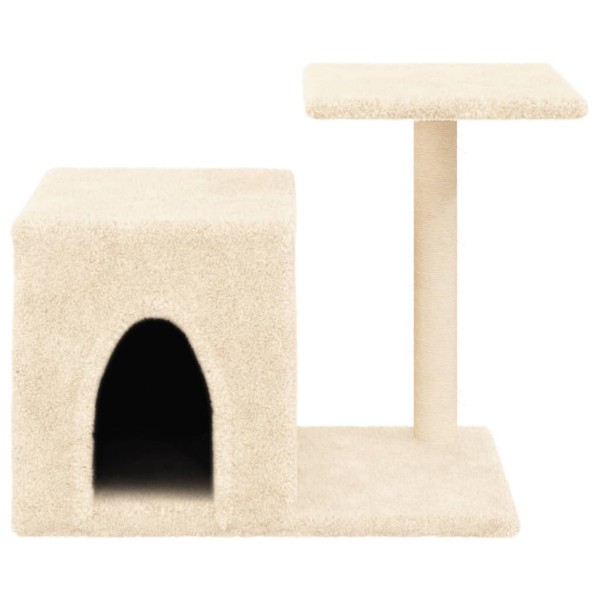 Rascador para gatos con postes de sisal color crema 50,5 cm