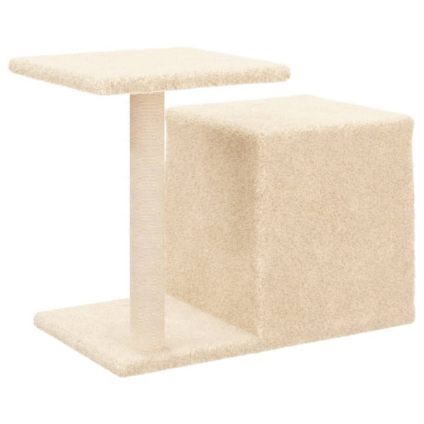 Rascador para gatos con postes de sisal color crema 50,5 cm