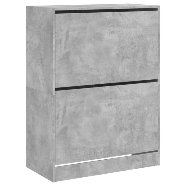 Mueble zapatero 2 cajones abatibles gris hormigón 80x42x108 cm