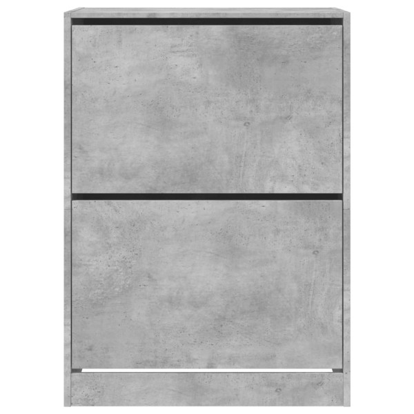 Mueble zapatero 2 cajones abatibles gris hormigón 80x42x108 cm