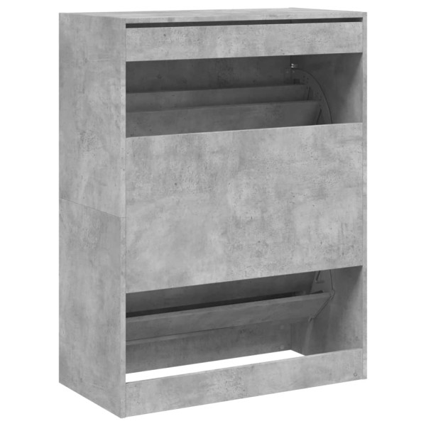 Mueble zapatero 2 cajones abatibles gris hormigón 80x42x108 cm