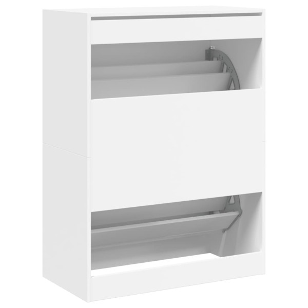 Mueble zapatero con 2 cajones abatibles blanco 80x42x108 cm