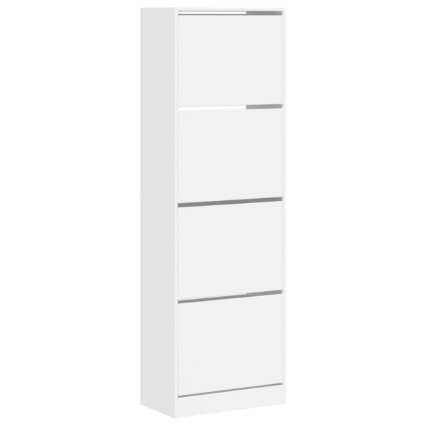 Mueble zapatero con 4 cajones abatibles blanco 60x34x187,5 cm