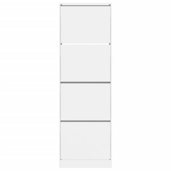 Mueble zapatero con 4 cajones abatibles blanco 60x34x187,5 cm