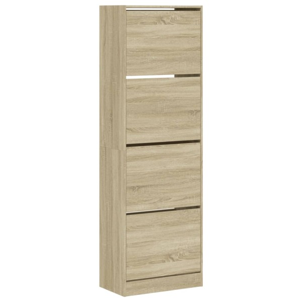 Mueble zapatero 4 cajones abatibles roble Sonoma 60x34x187,5 cm