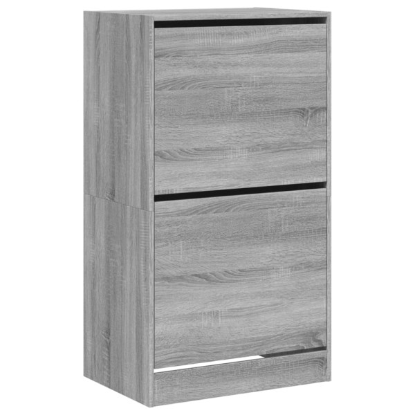 Mueble zapatero 2 cajones abatibles gris Sonoma 60x42x108 cm