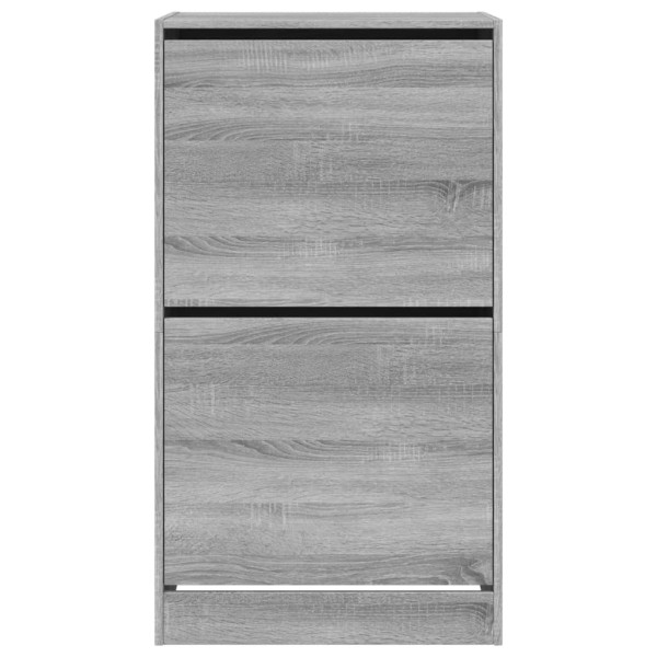 Mueble zapatero 2 cajones abatibles gris Sonoma 60x42x108 cm