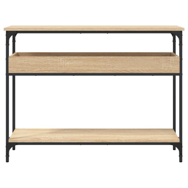 Mesa consola estante madera ingeniería roble Sonoma 100x29x75cm