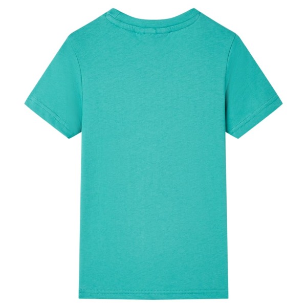 Camiseta infantil de manga corta color verde menta oscuro 116