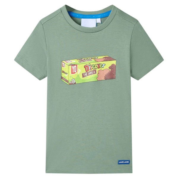 Camiseta de manga corta de niños caqui 104