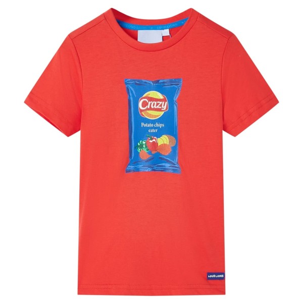 Camiseta de manga corta de niños rojo 104