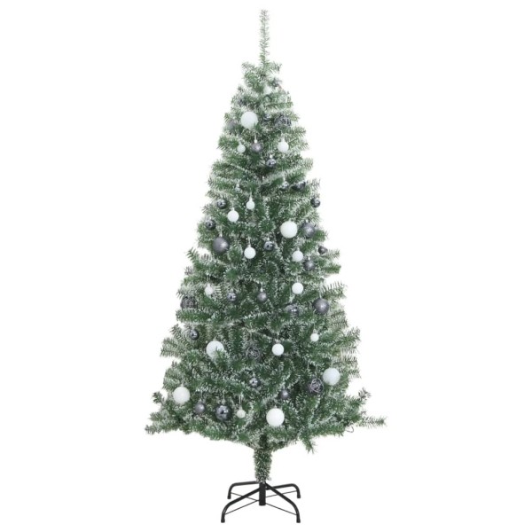 Árbol de Navidad artificial con 300 LED bolas y nieve 180 cm