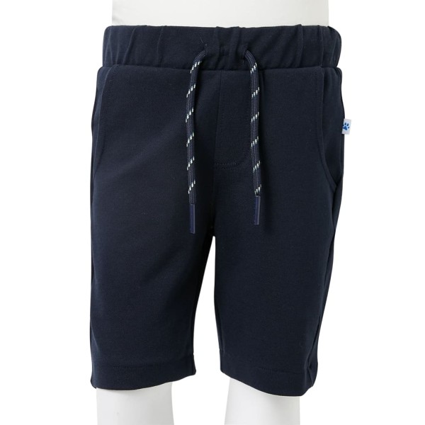 Pantalón corto infantil con cordón azul marino 92