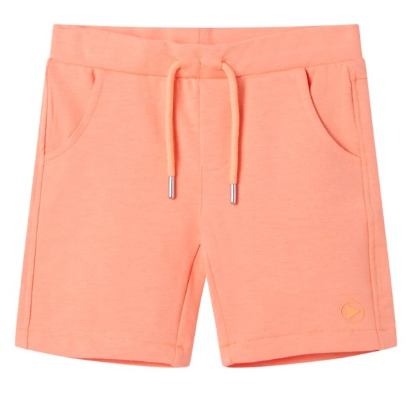 Pantalón corto infantil con cordón naranja neón 104