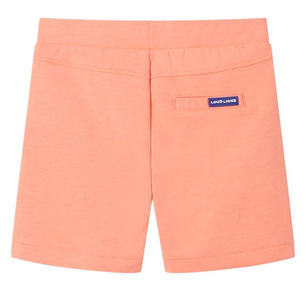 Pantalón corto infantil con cordón naranja neón 104