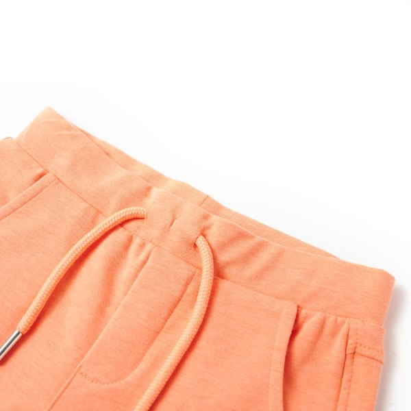 Pantalón corto infantil con cordón naranja neón 104