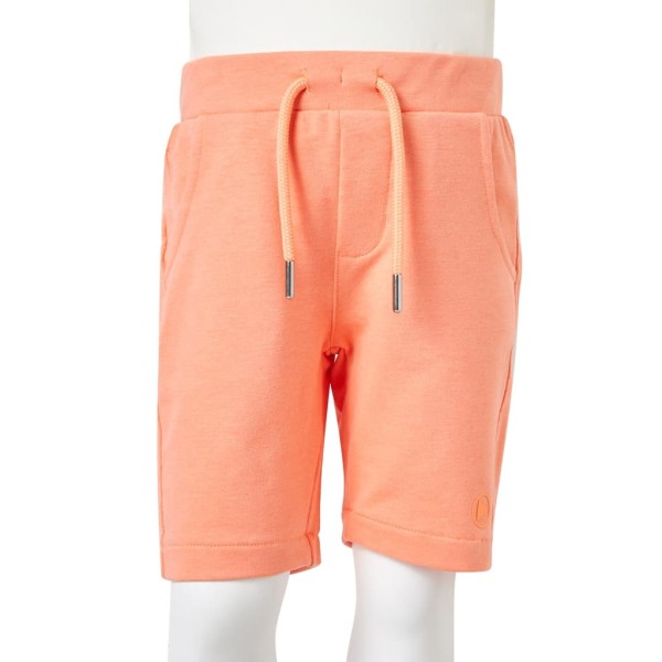 Pantalón corto infantil con cordón naranja neón 104