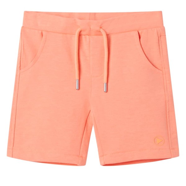 Pantalón corto infantil con cordón naranja neón 128