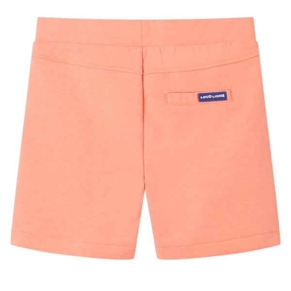 Pantalón corto infantil con cordón naranja neón 128