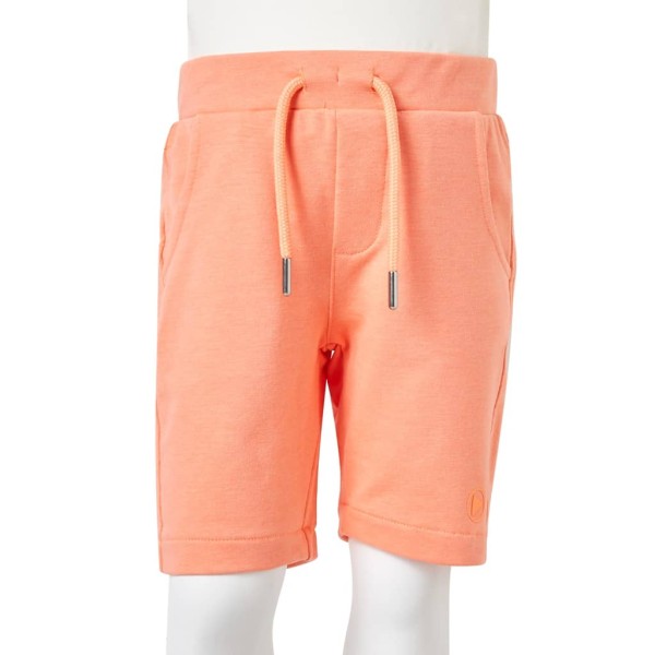 Pantalón corto infantil con cordón naranja neón 128