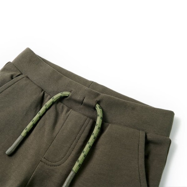 Pantalones cortos infantiles con cordón caqui oscuro 128