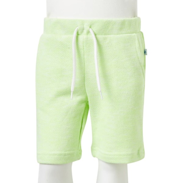 Pantalón corto de niños con cordón amarillo neón 116