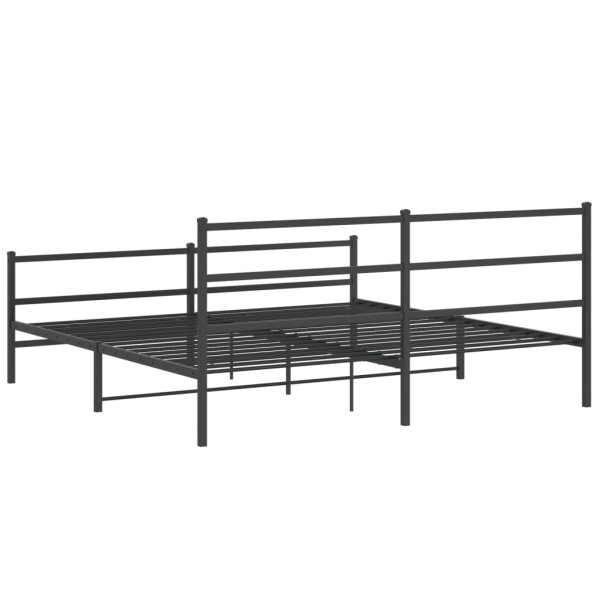 Estructura de cama con cabecero y estribo metal negro 180x200cm