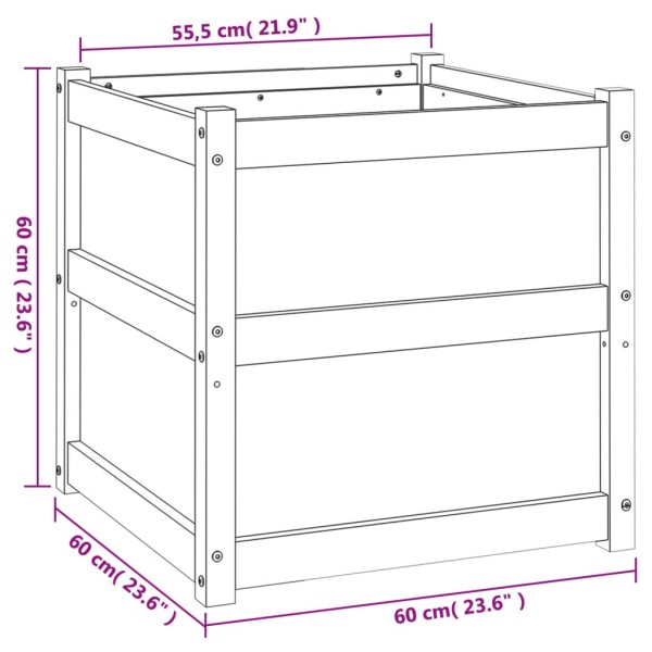 Jardineras de exterior 2 uds madera maciza de pino marrón cera