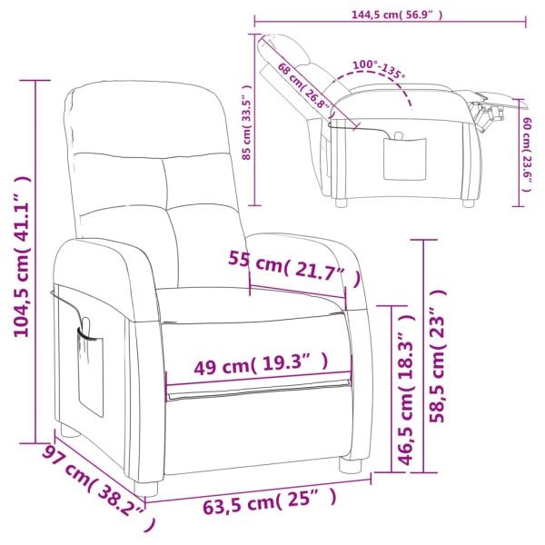 Sillón de masaje de tela gris oscuro