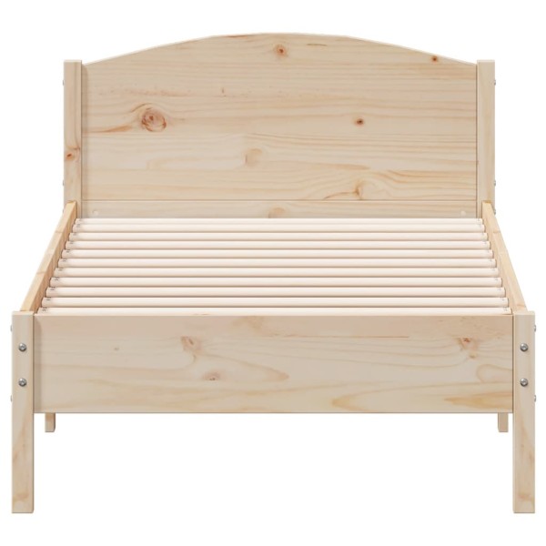 Estructura de cama con cabecero madera maciza pino 90x190 cm