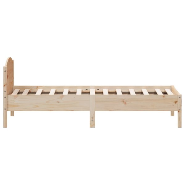 Estructura de cama con cabecero madera maciza pino 90x190 cm