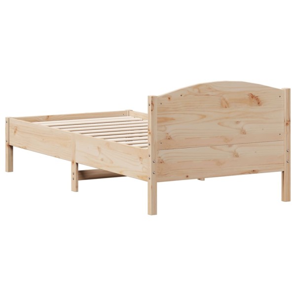 Estructura de cama con cabecero madera maciza pino 90x190 cm