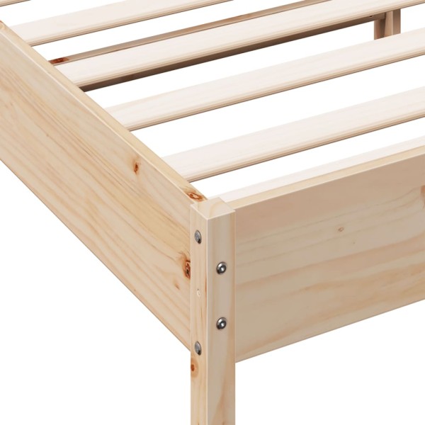 Estructura de cama con cabecero madera maciza pino 90x190 cm