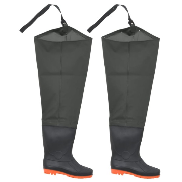 Botas altas de agua de pesca verde oscuro talla 38