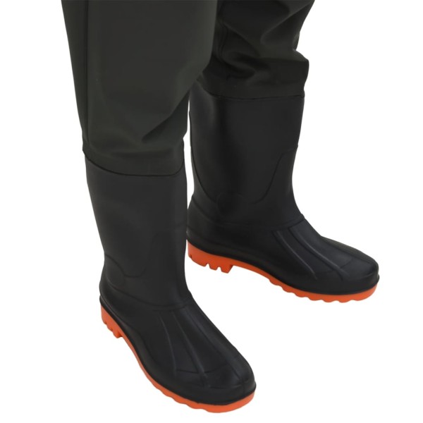 Botas altas de agua de pesca verde oscuro talla 43