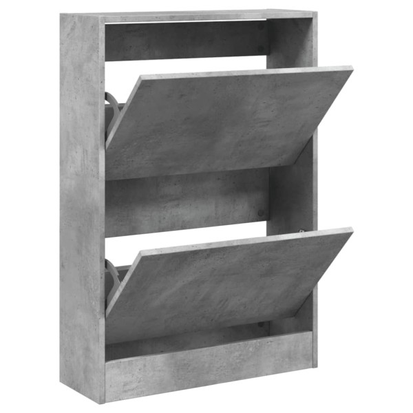 Zapatero de madera de ingeniería gris hormigón 60x21x87,5 cm