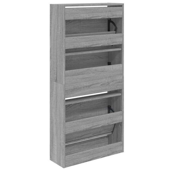 Zapatero de madera de ingeniería gris Sonoma 60x21x125,5 cm