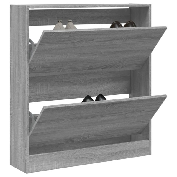 Zapatero de madera de ingeniería gris Sonoma 80x21x87,5 cm