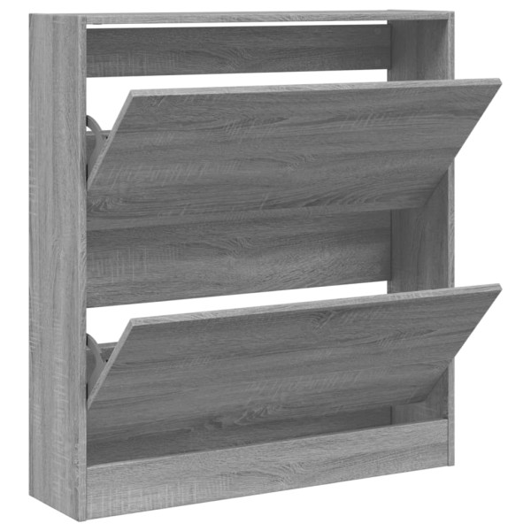 Zapatero de madera de ingeniería gris Sonoma 80x21x87,5 cm