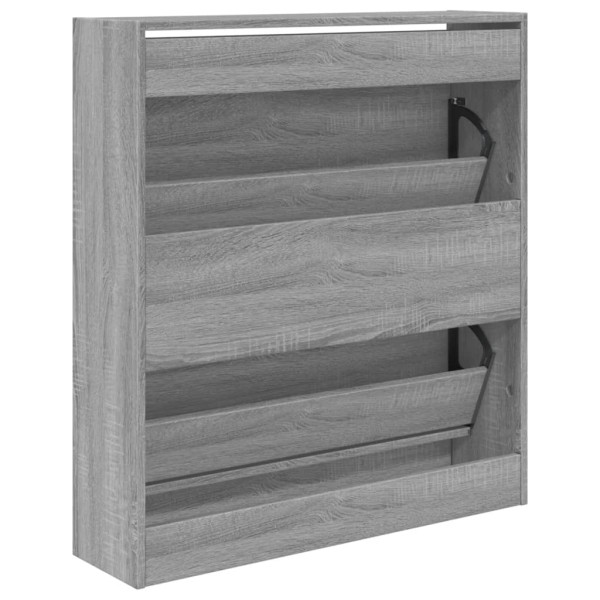 Zapatero de madera de ingeniería gris Sonoma 80x21x87,5 cm