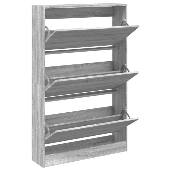 Zapatero de madera de ingeniería gris Sonoma 80x21x125,5 cm