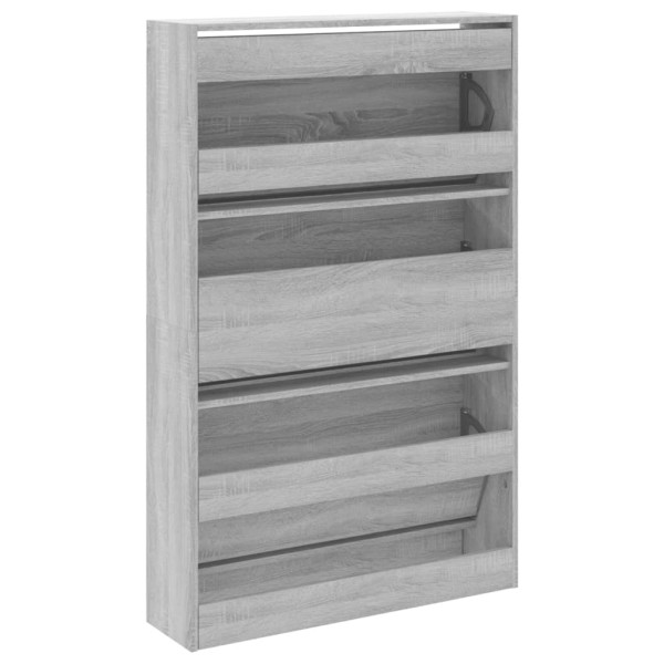 Zapatero de madera de ingeniería gris Sonoma 80x21x125,5 cm