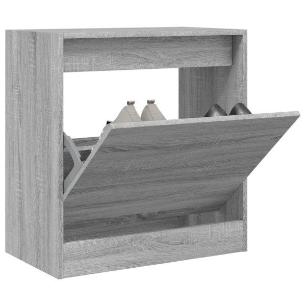 Zapatero de madera de ingeniería gris Sonoma 60x34x63,5 cm