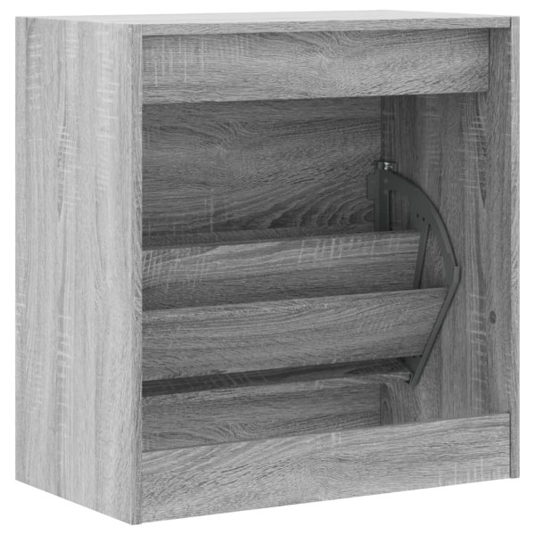 Zapatero de madera de ingeniería gris Sonoma 60x34x63,5 cm