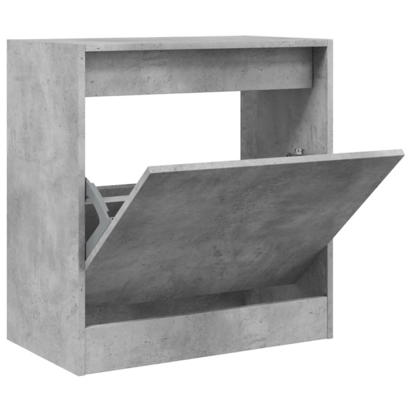 Zapatero de madera de ingeniería gris hormigón 60x34x63,5 cm