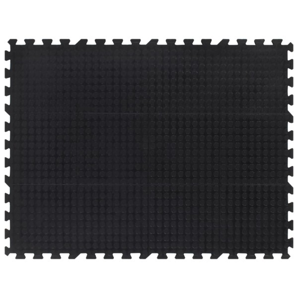 Baldosa de suelo de goma negro 12 mm 90x120 cm