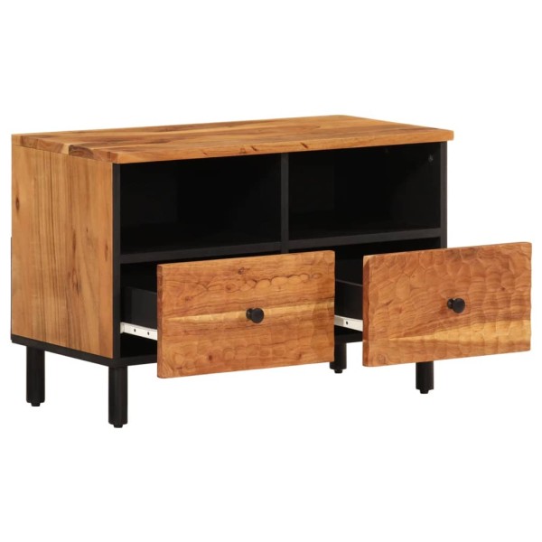 Mueble de TV madera maciza de acacia 70x33x46 cm