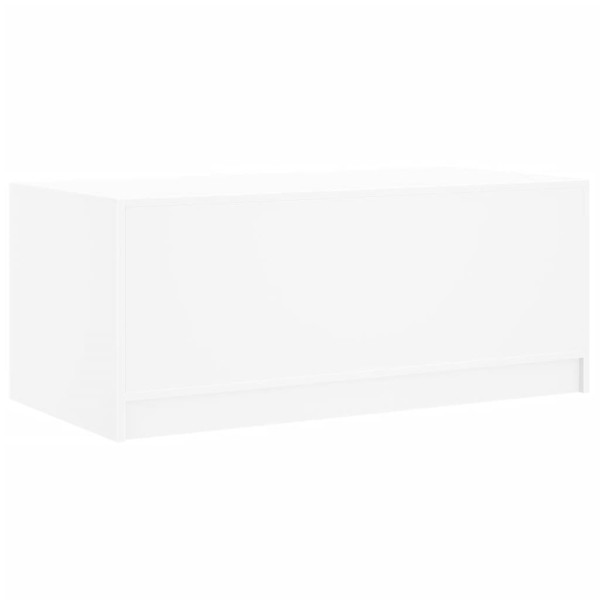 Mesa de centro con puertas de vidrio blanca 102x50x42 cm