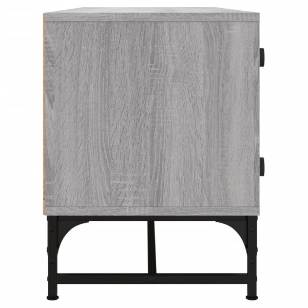 Mueble de TV con puertas de vidrio gris Sonoma 102x37x50 cm