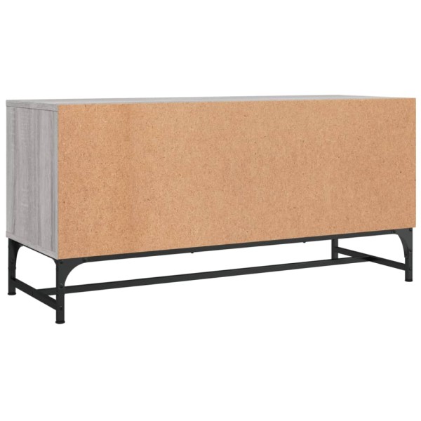 Mueble de TV con puertas de vidrio gris Sonoma 102x37x50 cm